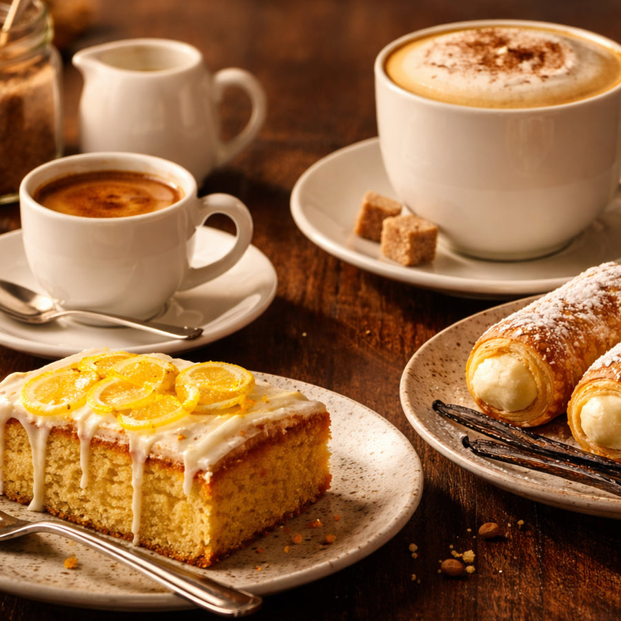 Coffee gourmand perfumes comparison cover: café scent with pastries and vanilla bakery sweetness