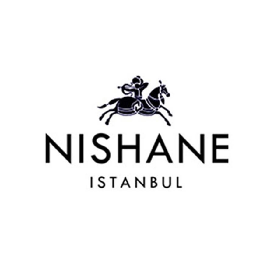 Logo for Nishane, a niche perfume brand from Istanbul. The logo features a stylized depiction of a rider on a horse with a bow, evoking Middle Eastern tradition, set against a minimalist background.